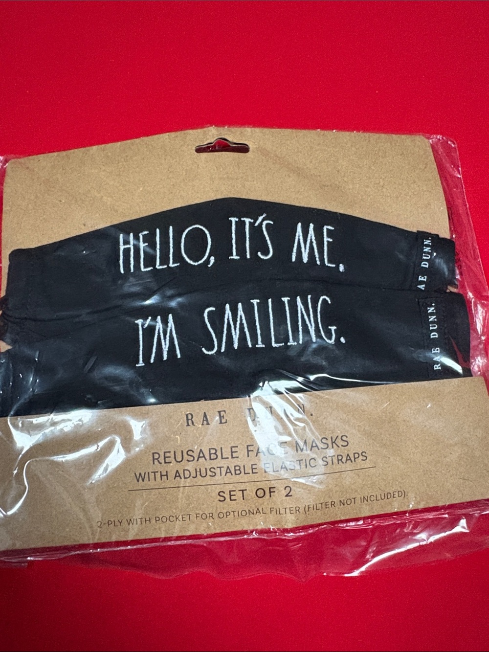 Rae Dunn 2 reusable masks. NWT!